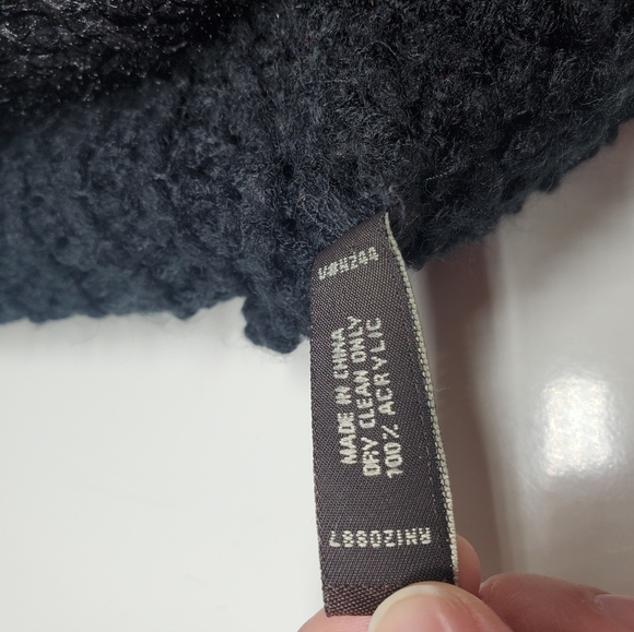 Eyeful Black Knitted Fuzzy Infinity Scarf - Picture 6 of 7